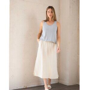 It is well LA Organic Gauze Midi Neutral Tan Skirt L